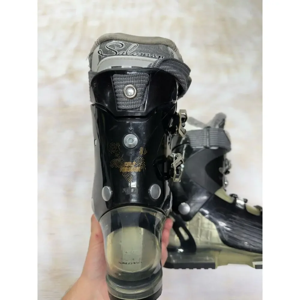 Salomon Women's Black and Olive Winter Ski Boots Size 23